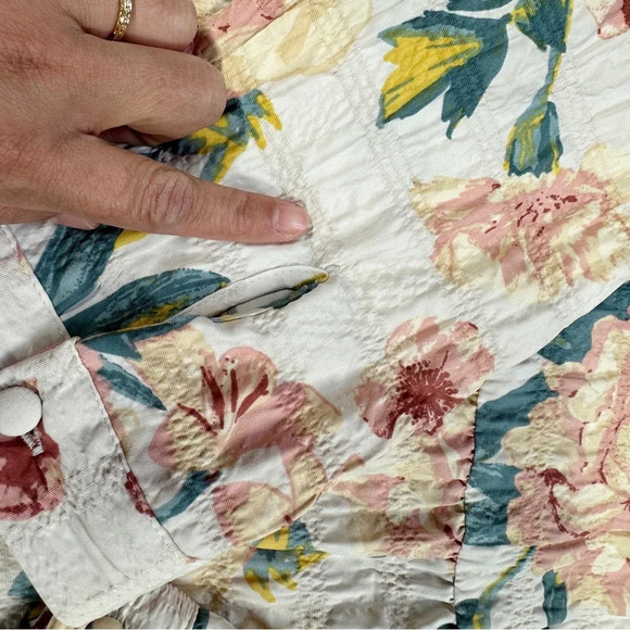 Zara Ecru Floral Babydoll Dress Multicolor Tiered Swingy Boho Bloggers Fave S - Picture 16 of 16